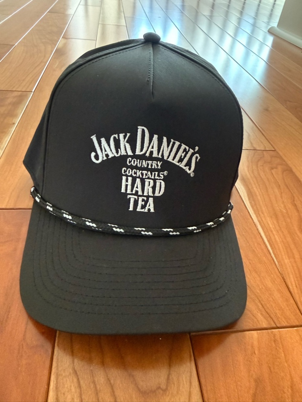 Jack Daniels Black Snapback Hat with White Embroidered Logo